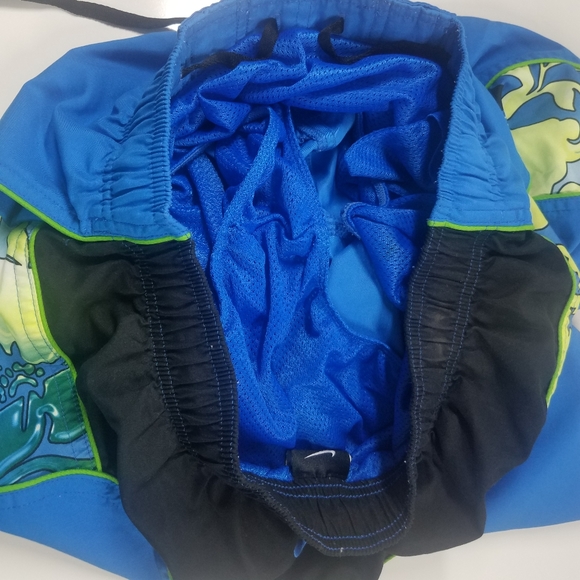 Nike Blue and Neon Swim Trunks - Picture 7 of 11